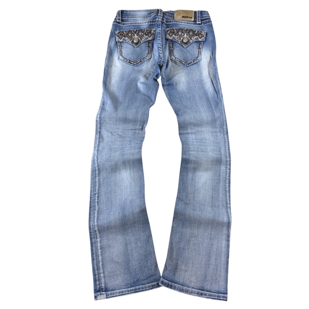 Y2k Low Rise Jeans Vintage Women 27 Grace in LA Bootcut Bling Pocket Western